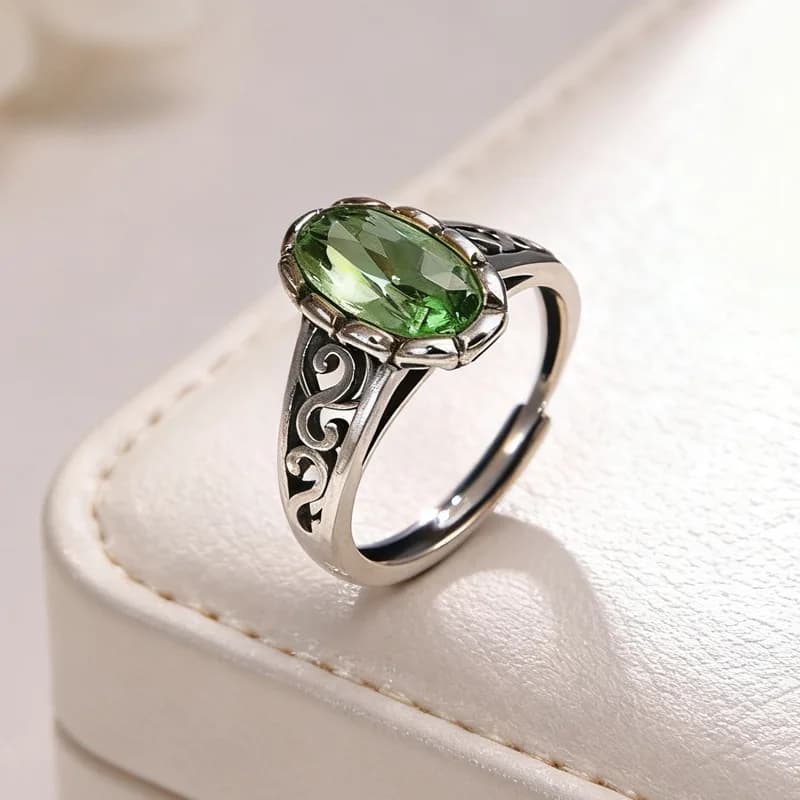 925 Sterling Silver Ellipse Zircon Adjustable Rings For Women Luxury Designer Jewelry Party Accessories Birthday Gift