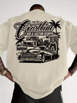 Coastline Rod and Kustom Reunion Hot Rod Graphic Tee for Men Made of 100% Cotton Perfect for Summer Streetwear