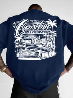 Coastline Rod and Kustom Reunion Hot Rod Graphic Tee for Men Made of 100% Cotton Perfect for Summer Streetwear
