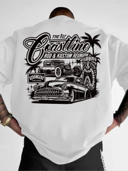 Coastline Rod and Kustom Reunion Hot Rod Graphic Tee for Men Made of 100% Cotton Perfect for Summer Streetwear