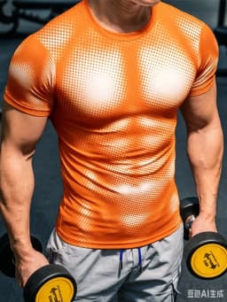 2026 New Fashion Men's Sports Short Sleeved T-shirt 3D Muscle Print Tee Breathable Fitness Tops Outdoor Quick Dry Running Tees