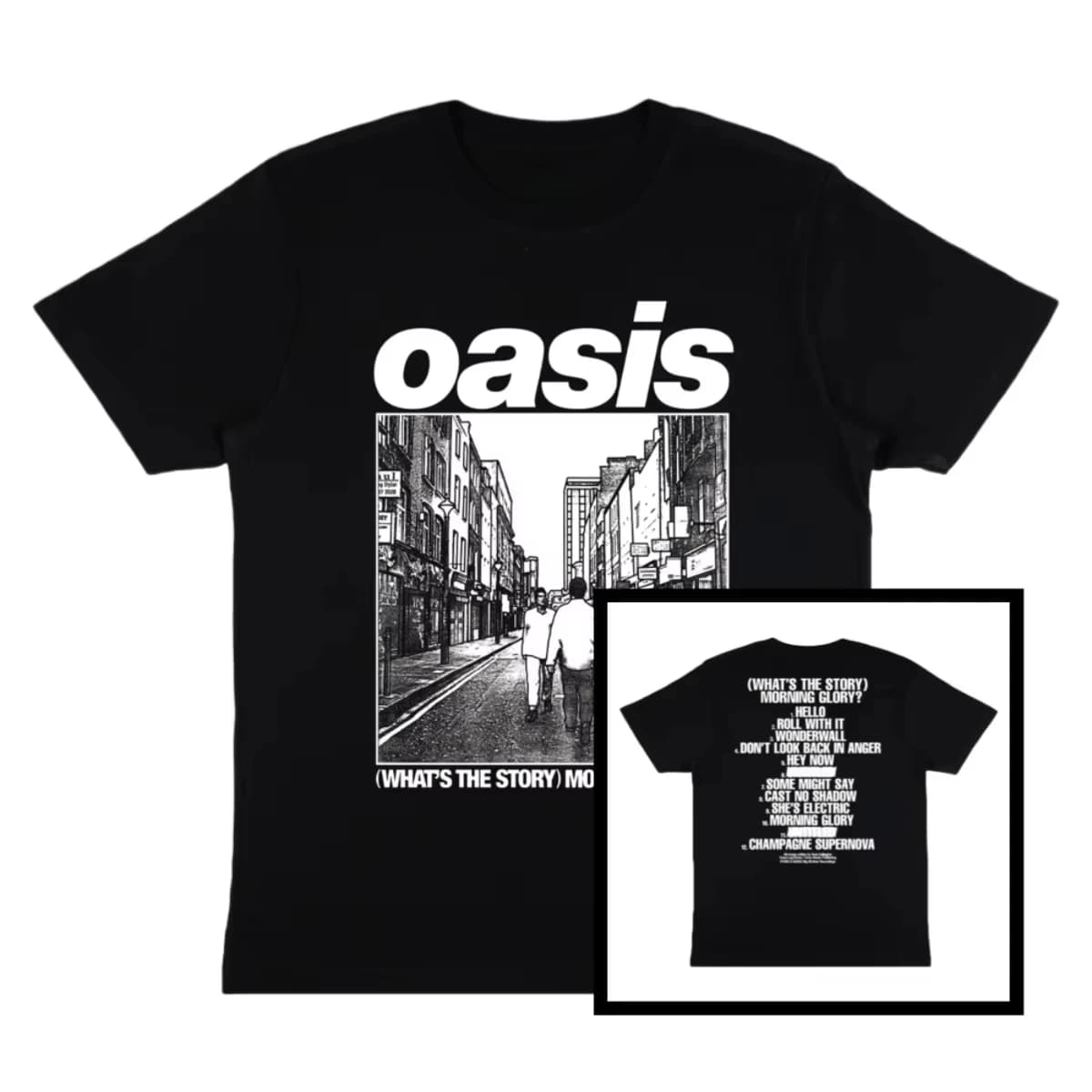 Oasis What’s The Story Morning Glory Album Illustrated Cotton T-Shirt Men and Women Spring Summer New Arrivals Fashion Shirt