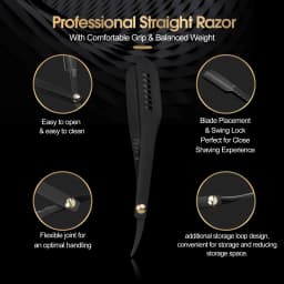 Men Manual Folding Beard Shaver Hollow Out Handle Straight Razor Barber Shaver Salon & Home Use With 100pcs Edge Single Blades