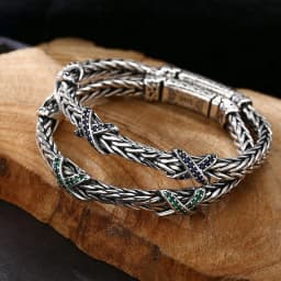 New Tang Grass Pattern X Weaving Bracelet Vintage Personalized Jewelry Men's and Women's Bracelets Gift