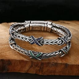 New Tang Grass Pattern X Weaving Bracelet Vintage Personalized Jewelry Men's and Women's Bracelets Gift
