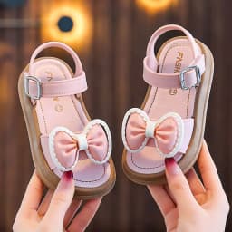 New Fashionable Girls Sandals Summer Bow Princess Sandals 3-14 Years Old Students Children Outside Wearing Versatile Sandals