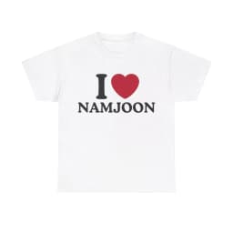 New I Love Namjoon Text Graphic Cotton T-shirts for Fan Gift Prue Cotton High-quality Men Unseix Sportswear Men Clothing Top