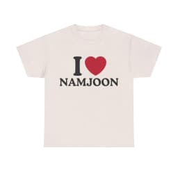 New I Love Namjoon Text Graphic Cotton T-shirts for Fan Gift Prue Cotton High-quality Men Unseix Sportswear Men Clothing Top