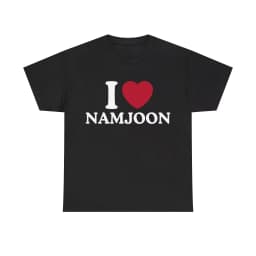 New I Love Namjoon Text Graphic Cotton T-shirts for Fan Gift Prue Cotton High-quality Men Unseix Sportswear Men Clothing Top