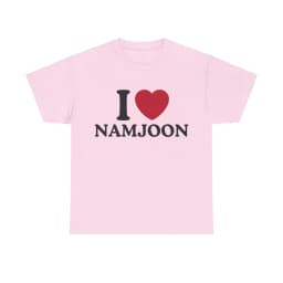 New I Love Namjoon Text Graphic Cotton T-shirts for Fan Gift Prue Cotton High-quality Men Unseix Sportswear Men Clothing Top