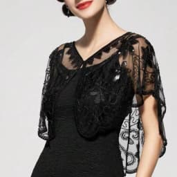 1920s Sequin Flapper Shawl Vintage Thin Breathable Shiny Cape Elegant Style Outside Short Cloak For Women Banquet