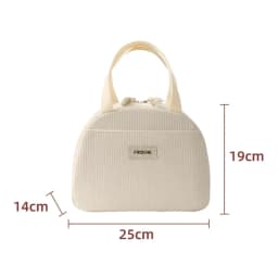 Portable Corduroy Lunch Bags Thermal Insulation Lunch Box Cute Print Women Lunch Storage Bag Picnic Bento Large Capacity Handbag