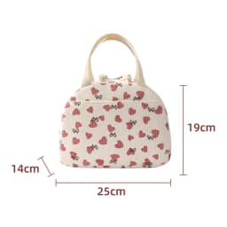 Portable Corduroy Lunch Bags Thermal Insulation Lunch Box Cute Print Women Lunch Storage Bag Picnic Bento Large Capacity Handbag