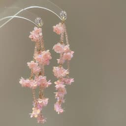 Super Fairy Pink Flower Chains Earrings for Women Zircon Glass Crystal Drop Earring Holiday Magnificent Shiny Sequin Ornament B