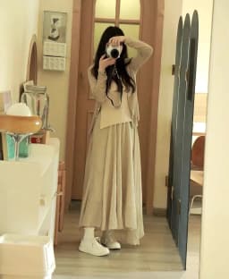 Boho Beach Women's Skirt - Linen Cotton Blend Elastic Waist Long Pleated Maxi, Vintage Summer Casual Skirt Faldas Saia