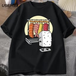Sushi Wardrobe T Shirt Women Men Funny High Quality T-shirt Cotton Graphic T Shirts Loose Short-sleeve Pritned Tshirt Man Tops