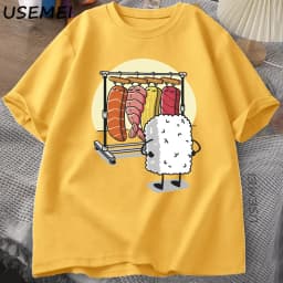 Sushi Wardrobe T Shirt Women Men Funny High Quality T-shirt Cotton Graphic T Shirts Loose Short-sleeve Pritned Tshirt Man Tops