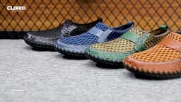CLOHOO Hand-Sewn Casual Mesh Men's Shoes Comfortable Breathable Upper Fabric Durable Stitching Lightweight Footwear