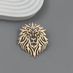 Fashion punk style hollow crown lion stainless steel gold-plated 18K brooch, black-suit accessories, wedding matching set