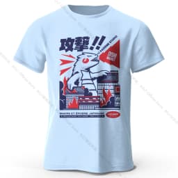 Urban Anime Dinosaur Graphic T-shirt - Unique Japanese Cartoon Design for Men Women Trendy Streetwear