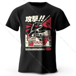 Urban Anime Dinosaur Graphic T-shirt - Unique Japanese Cartoon Design for Men Women Trendy Streetwear