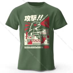 Urban Anime Dinosaur Graphic T-shirt - Unique Japanese Cartoon Design for Men Women Trendy Streetwear