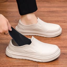 Men's Chef Shoes Anti Slip Oil Resistant Dirt Resistant Work Shoes Quick Drying Thick Soled Rain Shoes Large Size Breath Clogs