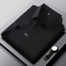 2026 New Men's Casual and Fashionable Solid Color Short Sleeved Polo Shirt Comfortable and Versatile Summer T-shirt