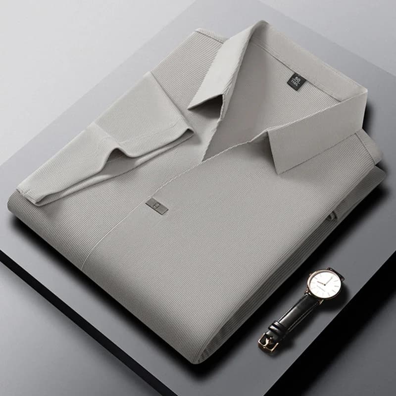 2026 New Men's Casual and Fashionable Solid Color Short Sleeved Polo Shirt Comfortable and Versatile Summer T-shirt