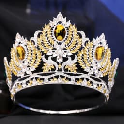 1PCS Baroque Big Rhinestone Crystal Tiaras Diadem for Queen Bridal Wedding Head Jewelry Large Crown Pageant Bride Headwear