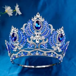 1PCS Baroque Big Rhinestone Crystal Tiaras Diadem for Queen Bridal Wedding Head Jewelry Large Crown Pageant Bride Headwear