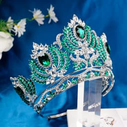 1PCS Baroque Big Rhinestone Crystal Tiaras Diadem for Queen Bridal Wedding Head Jewelry Large Crown Pageant Bride Headwear