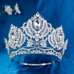 1PCS Baroque Big Rhinestone Crystal Tiaras Diadem for Queen Bridal Wedding Head Jewelry Large Crown Pageant Bride Headwear