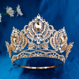 1PCS Baroque Big Rhinestone Crystal Tiaras Diadem for Queen Bridal Wedding Head Jewelry Large Crown Pageant Bride Headwear