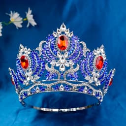 1PCS Baroque Big Rhinestone Crystal Tiaras Diadem for Queen Bridal Wedding Head Jewelry Large Crown Pageant Bride Headwear