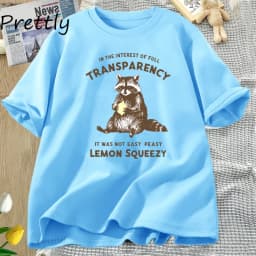 Funny Raccoon T Shirt It Was Not Easy Peasy Lemon Squeezy Raccoon T-Shirt Stay Trashy Graphic T Shirts Men Women Cotton Tees