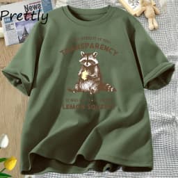 Funny Raccoon T Shirt It Was Not Easy Peasy Lemon Squeezy Raccoon T-Shirt Stay Trashy Graphic T Shirts Men Women Cotton Tees