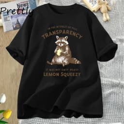 Funny Raccoon T Shirt It Was Not Easy Peasy Lemon Squeezy Raccoon T-Shirt Stay Trashy Graphic T Shirts Men Women Cotton Tees