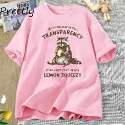 Funny Raccoon T Shirt It Was Not Easy Peasy Lemon Squeezy Raccoon T-Shirt Stay Trashy Graphic T Shirts Men Women Cotton Tees