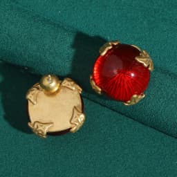 Vintage Opal Red Cat Eye Studs Earrings For Woman Antique Gold Color Leaf Natural Glass Jewelry Accessories Christmas New 2025