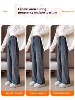 Maternity Pants Spring and Fall Models Wide-Legged Pants Without Babywear Maternity Casual Pants Large Size Glutinous Rice Pants