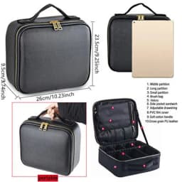 Professional Cosmetic Bag for Women Leather Travel Makeup Case Female Large Capacity Beauty Tool Makeup Brush Artist Make Up Box