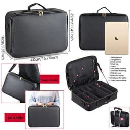 Professional Cosmetic Bag for Women Leather Travel Makeup Case Female Large Capacity Beauty Tool Makeup Brush Artist Make Up Box