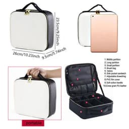 Professional Cosmetic Bag for Women Leather Travel Makeup Case Female Large Capacity Beauty Tool Makeup Brush Artist Make Up Box