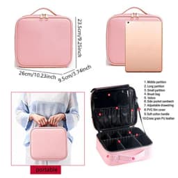 Professional Cosmetic Bag for Women Leather Travel Makeup Case Female Large Capacity Beauty Tool Makeup Brush Artist Make Up Box