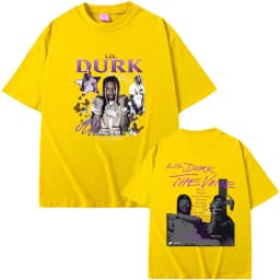 Rapper Lil Durk Hip Hop Fashion Vintage T-shirt Men Women's Round Neck Oversized Tshirt Men's 100% Casual Cotton Short Sleeve