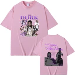 Rapper Lil Durk Hip Hop Fashion Vintage T-shirt Men Women's Round Neck Oversized Tshirt Men's 100% Casual Cotton Short Sleeve