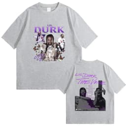 Rapper Lil Durk Hip Hop Fashion Vintage T-shirt Men Women's Round Neck Oversized Tshirt Men's 100% Casual Cotton Short Sleeve