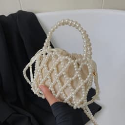 Fashion Lady Basket Handbag Summer Women's Shoulder Crossbody Bag Bohemia Travel Beach Bag Luxury Design Pearl Shopper Tote