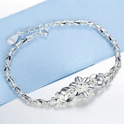 New beautiful flowers chain charms 925 Sterling silver Bracelet for woman fine fashion jewelry Wedding party lady gifts
